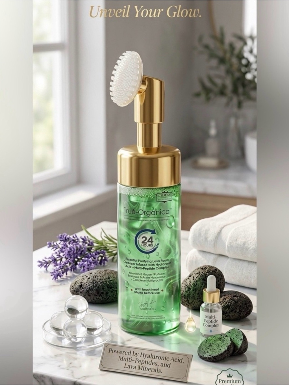 True Organica Cucumber Lava Foam Cleanser W/Brushhead ~ Retail $150